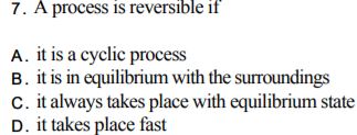 Question image for A reversible reaction is exothermic. Temperature